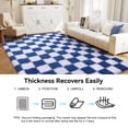 thumbnail image 5 of ZENELESS Checkered Fluffy Area Rugs for Living Room,4x6 Soft Plush Carpet for Bedroom Bedside Kids Teen Dorm Nursery Home Decor,White and Sand Blue, 5 of 7