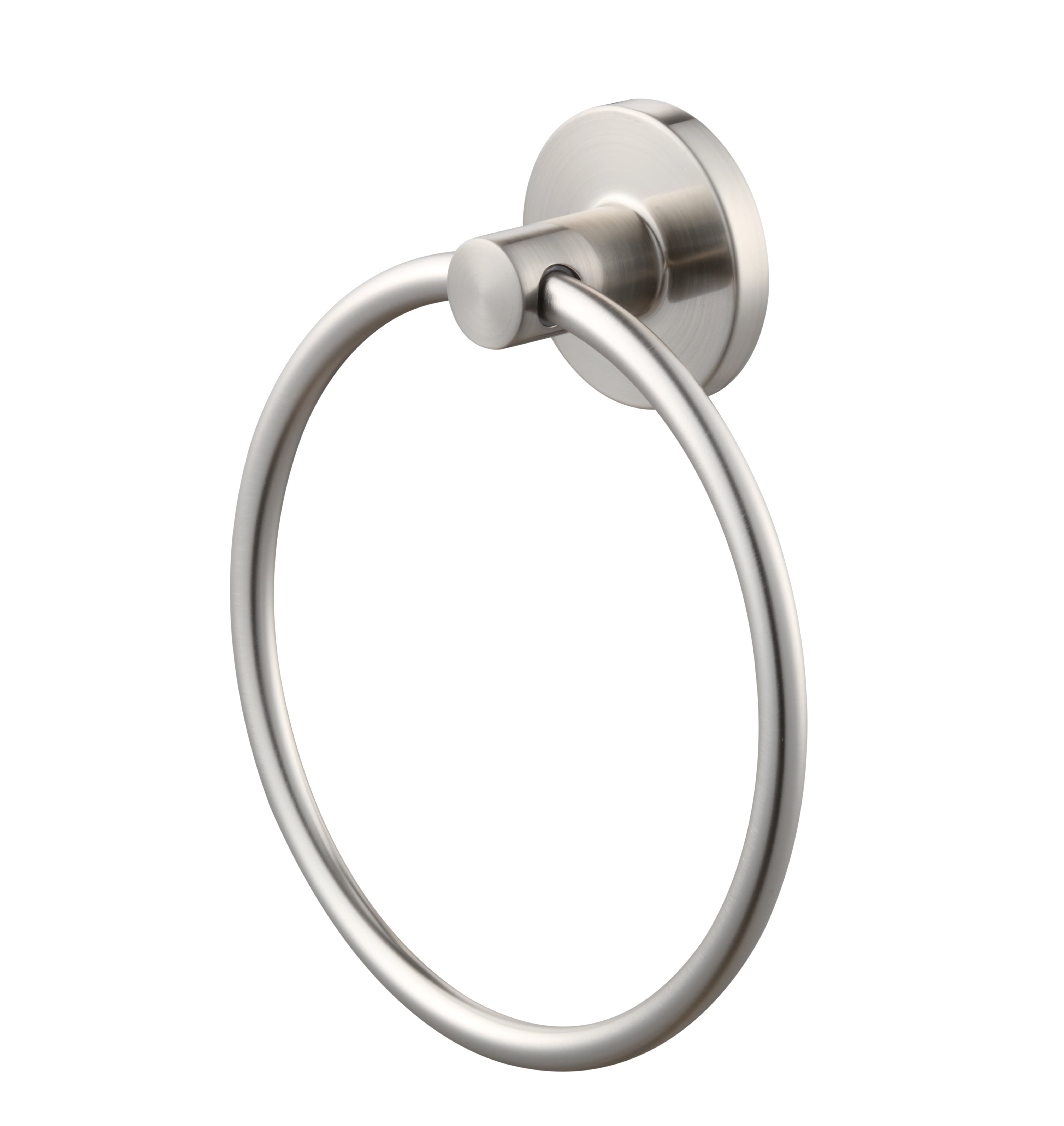 (3 pack) Mainstays Modern Round Towel Ring, Satin Nickel
