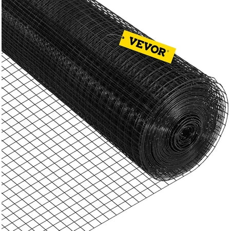 24 x 100 Hardware Cloth 1 x1 Mesh Size Galvanized Steel Vinyl Coated 16 Gauge Welded Wire w/A Cutting Plier & A Pair of Fabric Gloves for Garden Fencing & Pet Enclosures Black