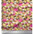 thumbnail image 1 of Soimoi Poly Georgette Fabric Camouflage Texture & Flamingo Bird Printed Fabric 1 Yard 42 Inch Wide, 1 of 3