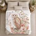 thumbnail image 5 of Woodland Owl With Owl And Moon Phases Moon Phase Forest Mystical Fantasy Art Nature Lovers Moonlit Forest Bird Motif Warm Flannel Blanket, Housewarming Gift for Cabin and Bedroom Home Decor, 5 of 9