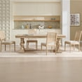 thumbnail image 5 of French Country Dining Chairs Set of 2, Upholstered Chairs with Nature Rattan Square Back, Wire drawing and carving techniques ,Disassemblable , for Living Room, Kitchen , Restaurant Use,Beige, 5 of 7