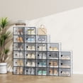 thumbnail image 4 of Gianna 12 Pack Stackable Shoe Box , Plastic Storage Organizer for Closet Hallway Bedroom, Holds Shoes up to US Size 9，Black, 4 of 7