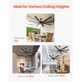 thumbnail image 6 of VEVOR 84 In Ceiling Fan without Light,6-Speed Remote Control, Aluminum 8-Blade, Reversible DC Motor, Modern Low Profile Flush Mount Exterior Fan for Bedroom, Living Room,Patio, Indoor/Outdoor, Black, 6 of 9