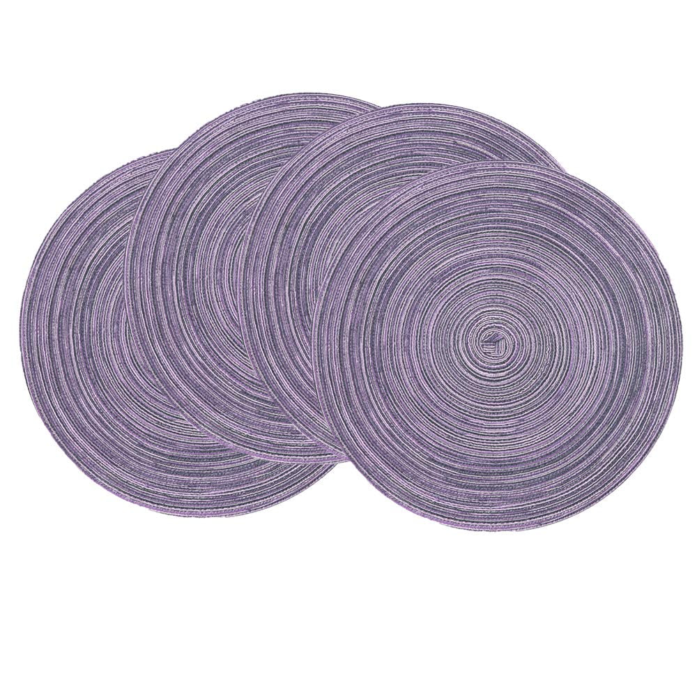 Coolmade Round Rop Cotton Braided Table Place Mats Braided Coaster Placemas NonSlip Table Mats