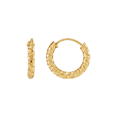 thumbnail image 2 of Women's Welry 14kt Yellow Gold 8mm Twisted Huggie Hoop Earrings, 2 of 5