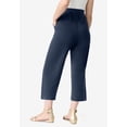 thumbnail image 2 of Roaman's Women's Plus Size Side Pocket Essential Stretch Yoga Capri Pant, 2 of 5