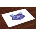 thumbnail image 1 of Ambesonne Bear Place Mats Set of 4, Cosmic Polygonal Portrait, Standard Size, Blue Magenta, 1 of 4