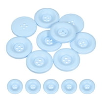 Uxcell 10pcs Sewing Button 30mm 4 Holes Resin Round Crafting Buttons, Blue