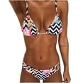 thumbnail image 1 of Traje de baño estampado a rayas cómodo con cuello halter de cuerda para mujer OAVQHLG3B Store  lin121212, 1 of 4
