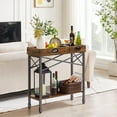 thumbnail image 2 of VECELO Console Table, 2-Tier Narrow Entryway Table, Industrial Sofa Table with Shelves for Living Dinning Room Hallway Kitchen, Brown, 2 of 8