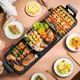 thumbnail image 5 of Aoran 2 in 1 Electric Grill and Hot Pot, 2200W Smokeless BBQ Grill with Separate Dual Temp Control, Teppanyaki Grill Pot Hot Pot Grill with Non-Stick for 1-8 People, 5 of 11