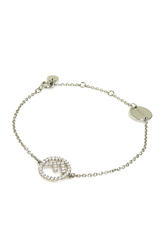Pre-Owned FENDI bracelet F is metal rhinestone silver ladies e60570g