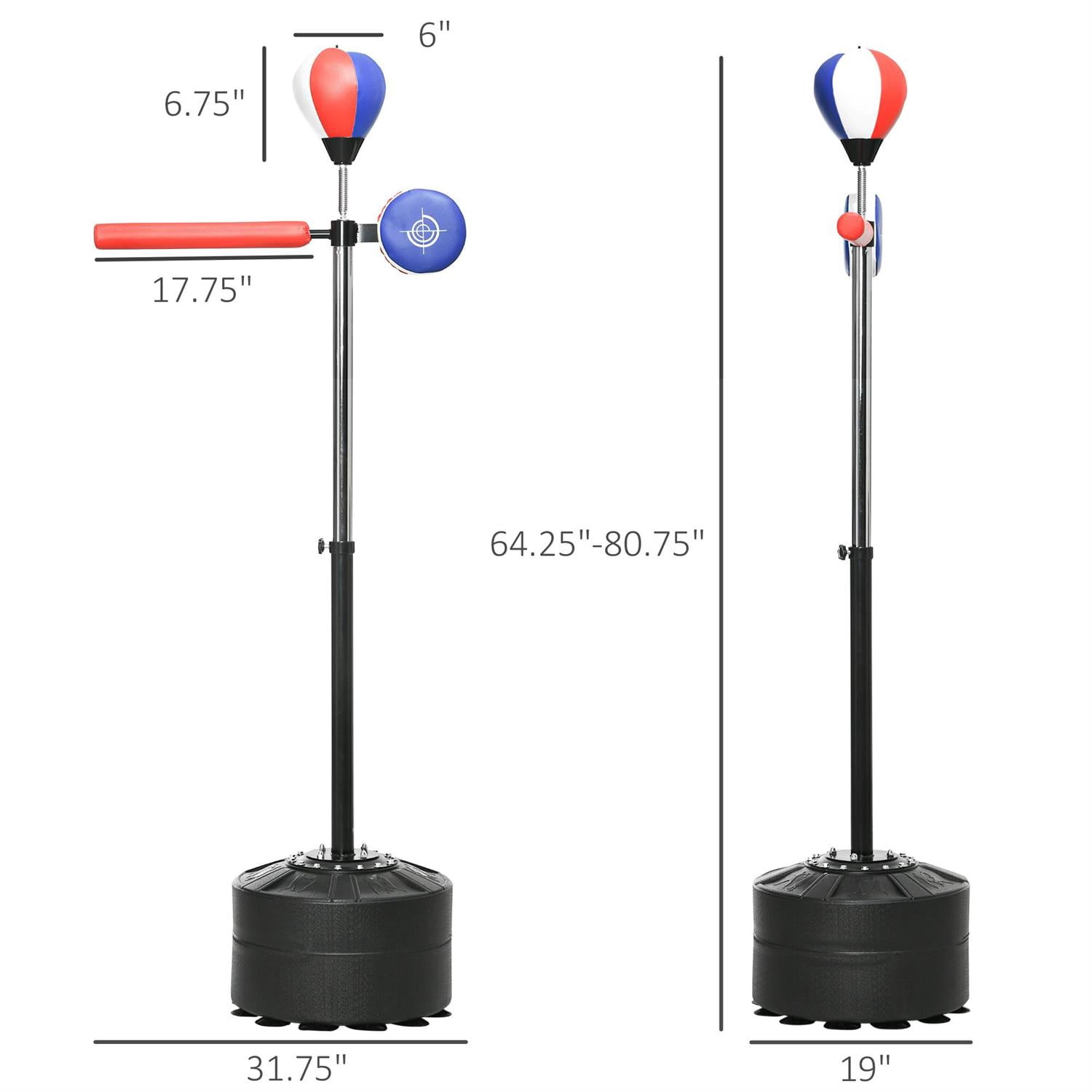 Demifill Freestanding Punching Bag with Stand - 64-81" Adjustable Height, Suction Cup Base, Suitable for Teens & Adults