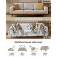 thumbnail image 3 of Newspaper Birds Sofa Couch Covers for Dog,Washable Sectional Couch Slipcoverfor Loveseat with Tassels,Colored Animal Retro Tropical Leaves Non Slip Sofa Throw Cover Blanket Large 71''x102'', 3 of 8