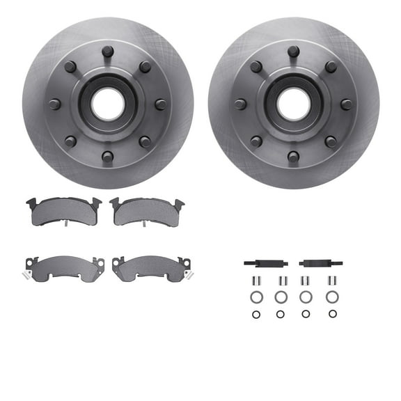 Dynamic Friction Company Front Brake Rotors with Heavy Duty Brake Pads includes Hardware 6212-48078