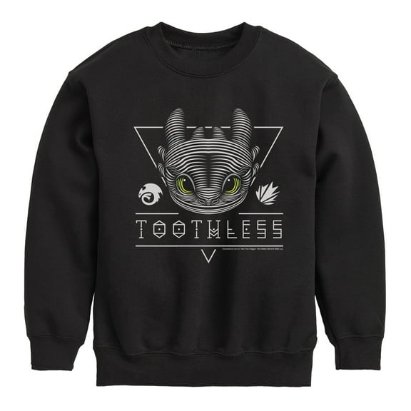 How to Train Your Dragon - Toothless Line Art - Toddler & Youth Crewneck Fleece Sweatshirt