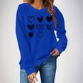 thumbnail image 2 of Aoiroe Western Shirts for Women,Valentines Clothes for Women Crew Neck Sweatshirts Casual Round Neck Sweatshirt Casual Valentine Pullover Long Sleeve Tops Blue S, 2 of 8