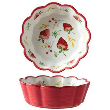 

WELPET Small Cereal Bowls Soup Dessert Bowls Rice Salad Bowl for Ice Cream Fruit Soup Side Dishes Condiment Red