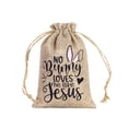 thumbnail image 2 of 6Pcs Easter Gift Bag Cute Drawstring Bag 5.9 x 3.9 Inch Easter Bunny Rabbit Gift Pouch Bag Rustic Hunt Bag for Party Favor DIY Craft, 2 of 6