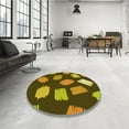 thumbnail image 3 of Ahgly Company Indoor Round Patterned Cookie Brown Area Rugs, 3' Round, 3 of 6