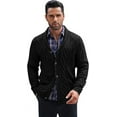 thumbnail image 2 of Coofandy mens shawl collar cardigan sweater slim fit button down cable knitted sweater with pockets, 2 of 7