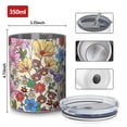 thumbnail image 4 of 12oz Coffee Tumblers Pioneer Flower Floral Print Pattern Stainless Steel Vacuum Insulated Travel Tumbler Coffee Cups Mug with Lid and Straw with Cleaning Brush for Cold & Hot Drinks, 4 of 5