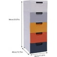 thumbnail image 3 of 5 Tier Plastic Drawers Narrow Dresser Storage Cabinet, Mobile Stackable Clothes Storage Tower, Suitable for Home, Office, Bedroom Storage Cabinet, 11.8 * 15.75 * 33.07in (Morandi), 3 of 18