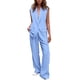thumbnail image 1 of Conjunto de Traje PRETTYGARDEN Blazer sin Mangas y Pantalones Palazzo Azul Claro M, 1 of 7