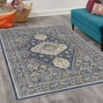 thumbnail image 2 of Vintage Decorative Rug, Nostalgic Oriental Look Floral Baroque Details and Ornaments Bohemian, Quality Carpet for Bedroom Dorm and Living Room, 6 Sizes, Navy Blue Pale Coffee, by Ambesonne, 2 of 4