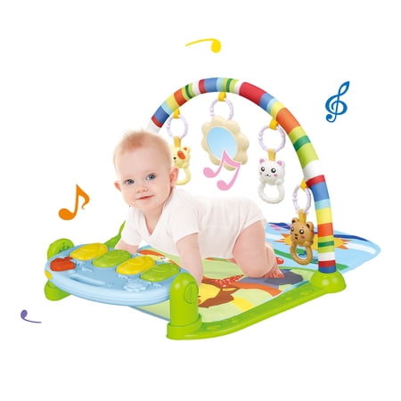 BABYEAP 3-IN-1 BABY PLAY GYM WITH KICK PIANO, TUMMY TIME MAT & MUSICAL TOYS