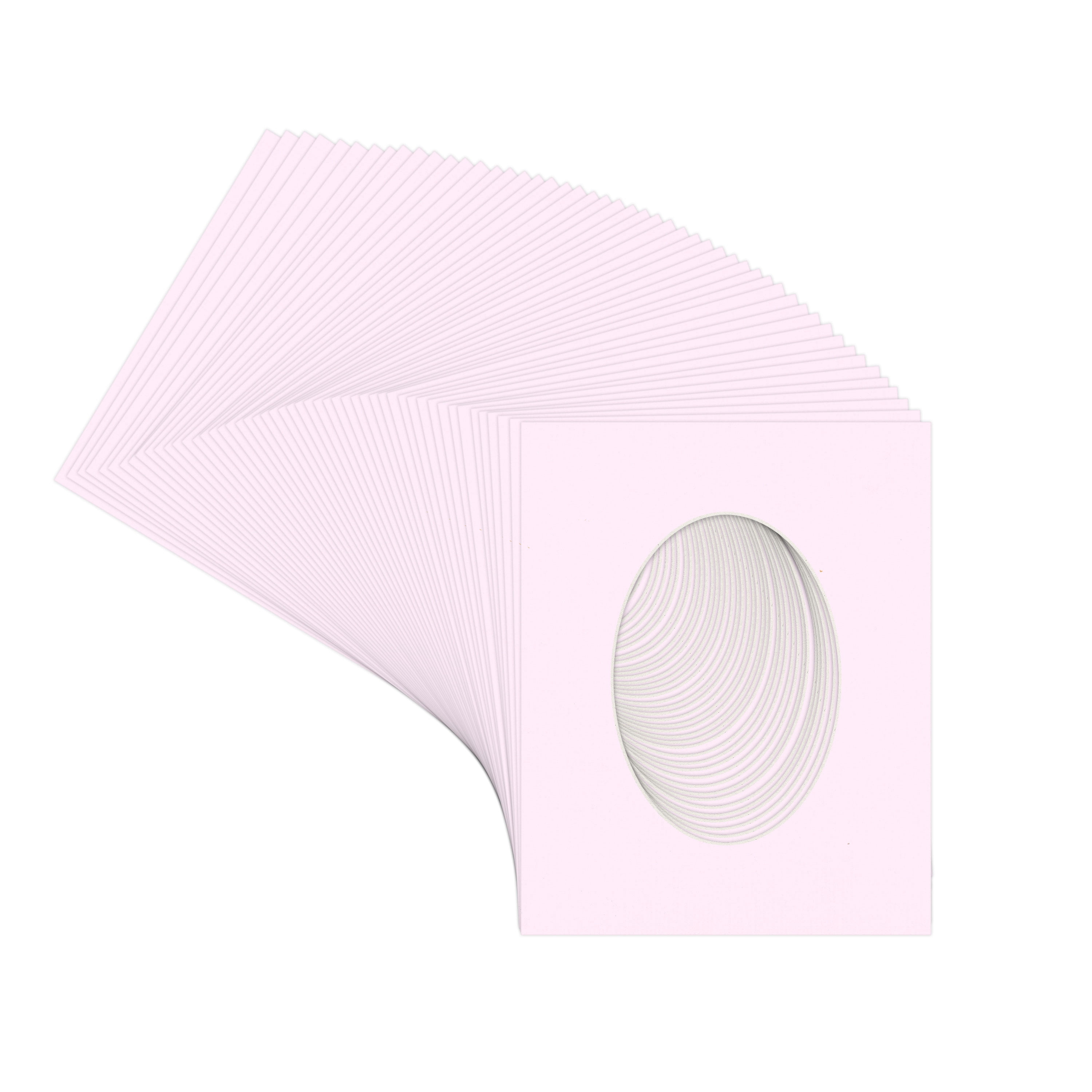 Hollyhock Pink Picture Frame Mat for 22x28 Frames - Oval Opening for 18x24 Photos - 50 Mats
