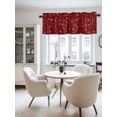 thumbnail image 2 of Christmas Classical Valances for Windows, Red Gold Snowflake Dots Light Filtering Window Treatment Valances, Rod Pocket Small Curtains for Kitchen/Bathroom, 42"x18", 2 of 9