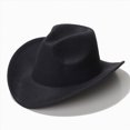 thumbnail image 4 of NOLDARES Kids Western Cowboy Hat for Kids Toddler Girls Boys Felt Fedora Cowgirl Cowboy Hat(Black,4-10 Y), 4 of 9