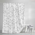 thumbnail image 4 of Dinosaur Animal Shower Curtain, 72" x 84", Abstract Dinosaur Sketching Side Cartoon Waterproof Bathroom Curtain Washable Shower Curtain Set with 12 Hooks, 4 of 8