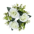 thumbnail image 2 of Valentine's Day Candle Rings Wreaths Artificial Rose Candle Rings Holder Christmas Floral Wreaths With Green Leaves Candlestick Garland Wreath for Wedding Party Home Table Centerpiece Decor, 2 of 7