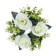 thumbnail image 2 of pstuiky Guirnalda de velas corona de rosas artificiales vela anillo de flores decoración de mesa para casa fiesta boda, 2 of 6
