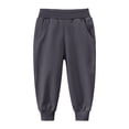 thumbnail image 5 of DJDLJWCJ Boys Cotton Sweatpants Soft Comfy School Uniform Pants with Elastic Waist Solid Color Casual Pants Dark Gray Size 6, 5 of 9