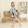 thumbnail image 4 of FORMRS Kids Bathrobe Unisex Hooded Robe Toddler Pajamas Sleepwear, Size 4-6T, Gray Halloween Cat, 4 of 7