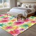 thumbnail image 4 of Summer Watercolor Flowers Area Rugs 5x7 ft Colorful Floral Pastoral Style Washable Rug Non Slip Indoor Carpet Absorbent Floor Mat for Living Room Bedroom Dining Room, 4 of 9