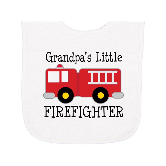 Inktastic Grandpa's Little Firefighter Baby Terry Cloth Bib
