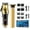 Gold, variant on 2-Piece Cordless Men's Grooming Kit - Professional Hair Clipper/Fine Carving Trimmer, USB Rechargeable, LED Display, 8 Guide Combs, Washable, 150/90min Runtime for Home/Barber Shop