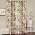 thumbnail image 2 of Collections Etc Tranquil Trees Grommet Top Insulated Room Darkening Thermal Black Out Window Curtain Panel, Tan, 50" X 84", 2 of 3