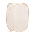 thumbnail image 4 of Cesta de almacenamiento de ropa plegable Malla de nailon Organización de artículos diversos de gran tamaño Bolsa de ropa sucia Cesta de almacenamiento Beige BLESIY Contenedor de cesta de almacenamiento, 4 of 6