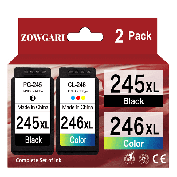 245XL Ink Cartridges for Canon Ink 245 and 246 for PIXMA MG2522 MG2520 TS3122 MX492 MX490 Printer (Black, Tri-Color)