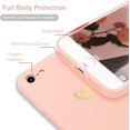 thumbnail image 3 of for iPhone SE Case 2022/2020,iPhone 8 iPhone 7 Case for Girls Women Silky Soft Protective Shockproof Silicone Phone Case with Cute Gold Heart Pattern Design Pink Cover, 3 of 14