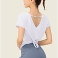 thumbnail image 3 of Camiseta de Manga Corta de Verano para Mujeres Color Sólido Cuello Redondo Camiseta de Manga Corta de Poliéster, Top de Moda Casual para Mujeres Y Niñas, 3 of 5