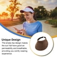 thumbnail image 3 of Sonducket Sombreros para el sol Protección Clip-On Gorras Visera de lino Ajustable Grandes aleros Parte vacía Color sólido Regalo deportivo Sombreros café Sonducket AP010232-10, 3 of 6