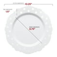 thumbnail image 2 of Smarty 10.25" White with Silver Dots Round Blossom Disposable Plastic Dinner Plates 120ct, 2 of 7