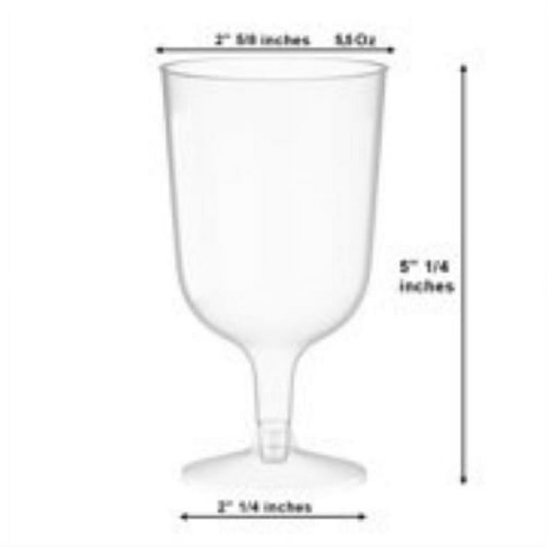 Crown Display 6 oz. Clear Plastic Standard Red Wine Glasses, 2 Piece Stemmed Disposable Wine Cup - 80 Count, Size: One Size